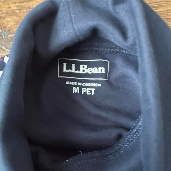 L.L.Bean Heart Turtleneck Top Navy Long Sleeve Cotton Shirt Small Valentine - Picture 6 of 7